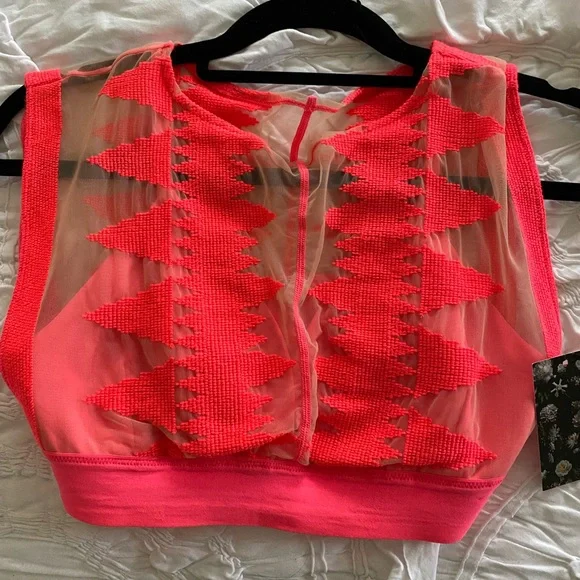 Free People Pink Crop Top - Picture 1 of 4